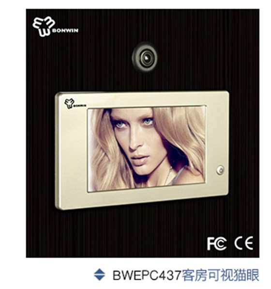 可视猫眼的系统概述——为客人提供高清晰度并可自由切换的访客图像，体现了旅馆的尊贵层次和专业化的效劳水平